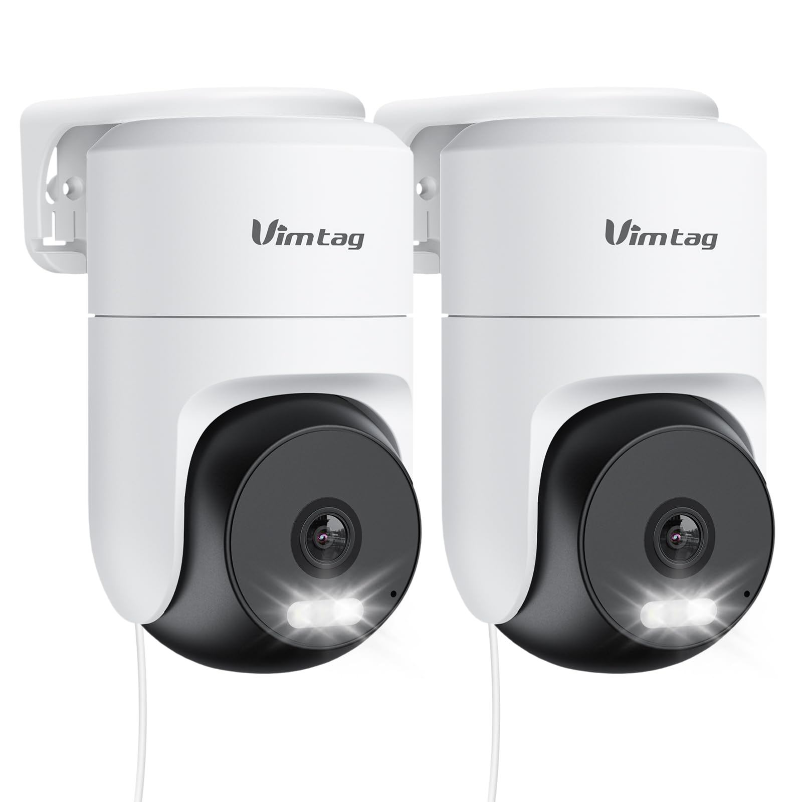 VIMTAG Pan/Tilt Outdoor Security Camera, 2.5K 4MP WiFi Home CCTV Camera, 360° View & Motion Tracking, Color Night Vision, 2-Way Audio, AI Detection Alarm, IP66, Cloud & SD Card Storage, Works w/Alexa