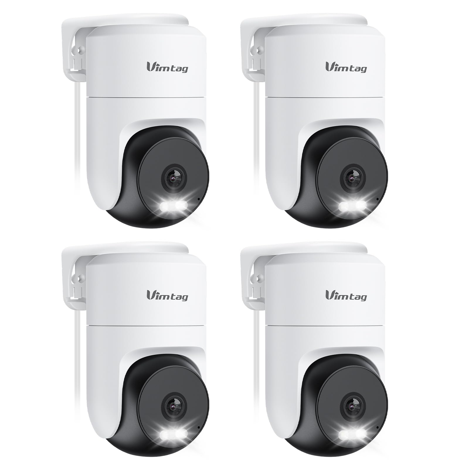 VIMTAG Pan/Tilt Outdoor Security Camera, 2.5K 4MP WiFi Home CCTV Camera, 360° View & Motion Tracking, Color Night Vision, 2-Way Audio, AI Detection Alarm, IP66, Cloud & SD Card Storage, Works w/Alexa