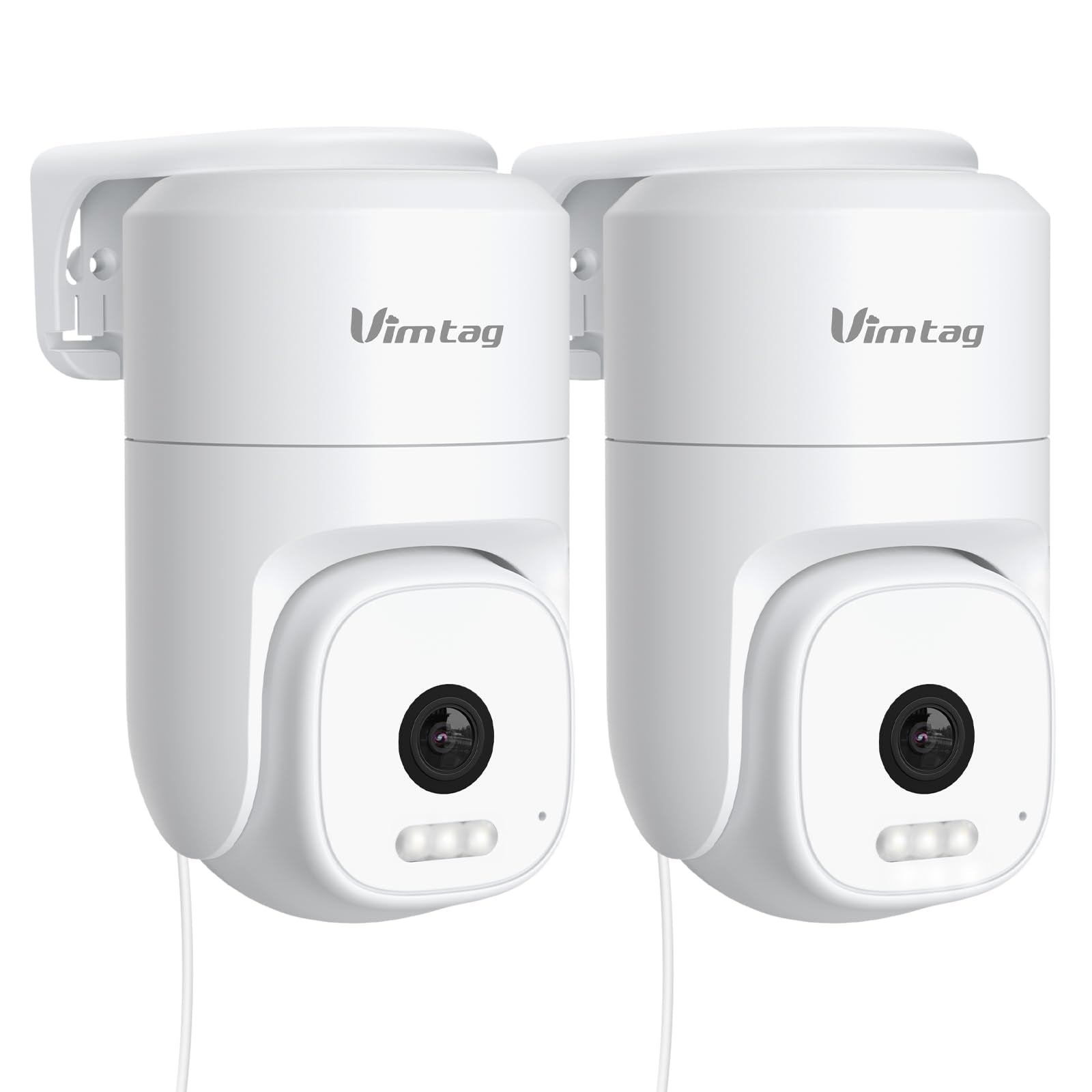 VIMTAG Pan/Tilt Outdoor Security Camera, 2.5K 4MP WiFi Home CCTV Camera, 360° View & Motion Tracking, Color Night Vision, 2-Way Audio, AI Detection Alarm, IP66, Cloud & SD Card Storage, Works w/Alexa