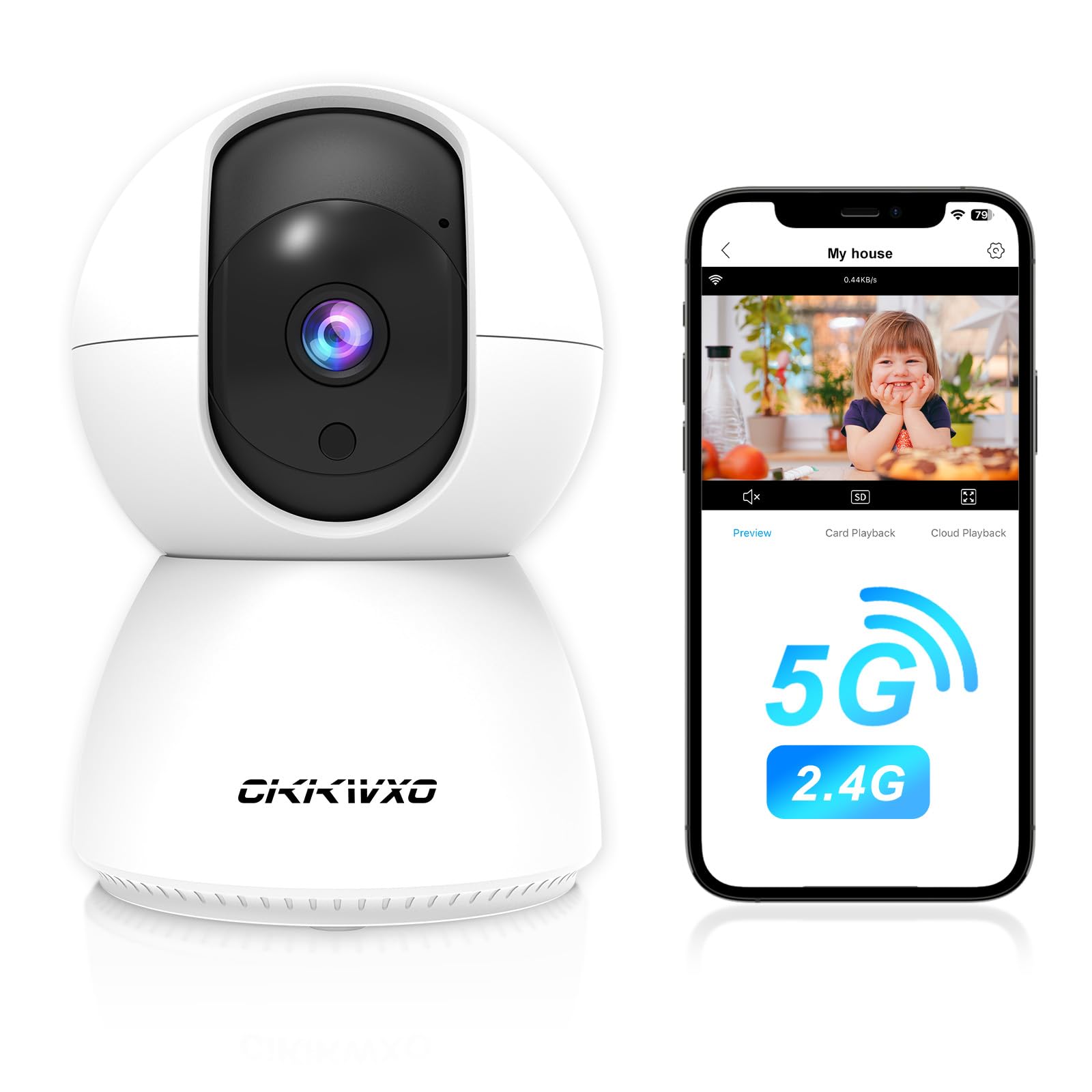 2K Wi-Fi Indoor Security Camera, 2.4/5GHz Wi-Fi Pet Cam, 3MP Camera for Baby & Pet Monitoring, Pet Camera with Phone App for Home Security,IR Night Vision,Two-Way Audio,Motion Tracking